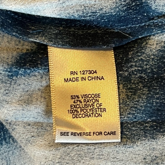 NWT John Mark BLUE HAZE Colorful Embroidered TIE DYE GAUZY BOHO Tunic To… - Picture 11 of 14